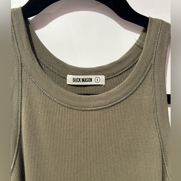 Buck Mason Surplus Rib Tank Maxi Dress Arbor Green S - Picture 7 of 9